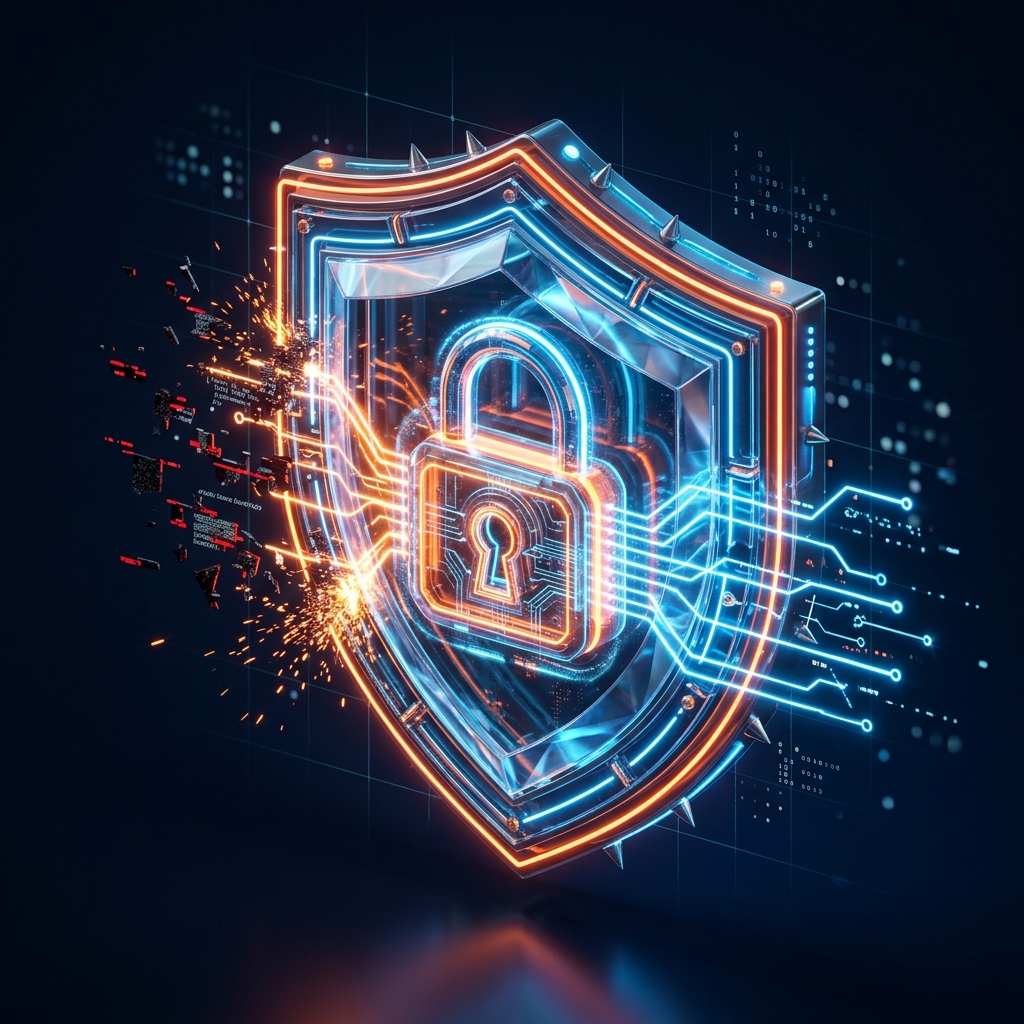 3D Antivirus Shield Emblem